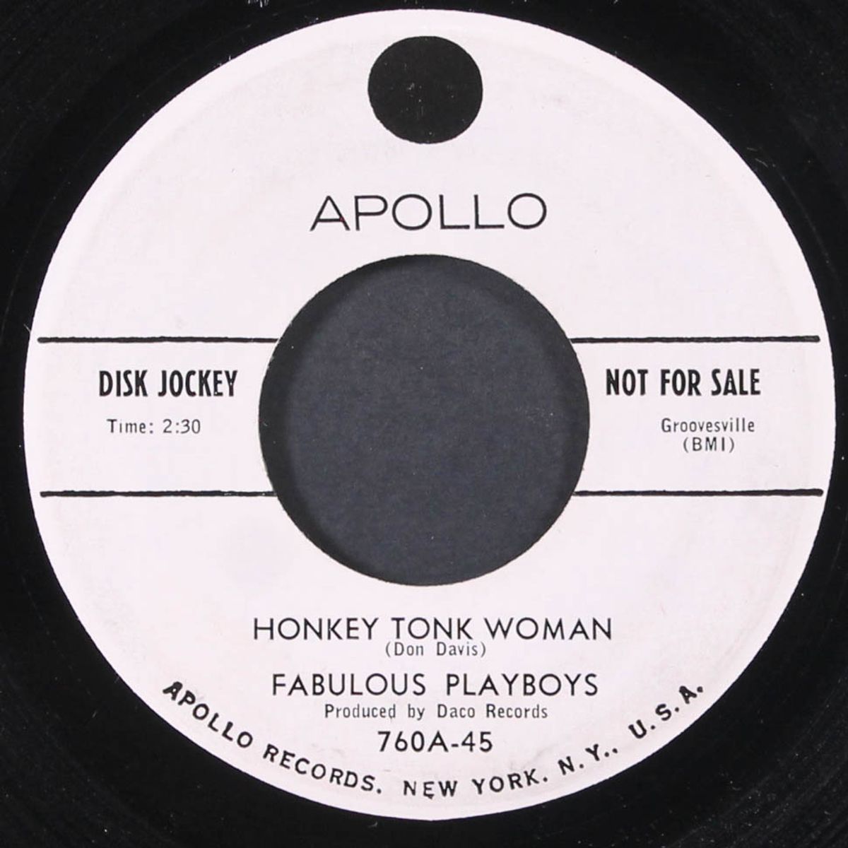 honkey tonk woman / tears, tears, tears by FABULOUS PLAYBOYS