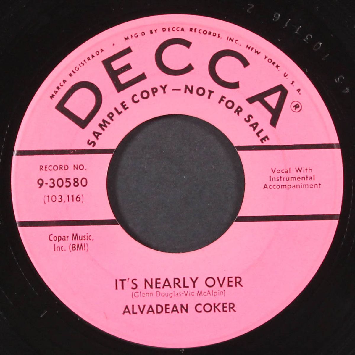 playing cupid / it's nearly over by ALVADEAN COKER