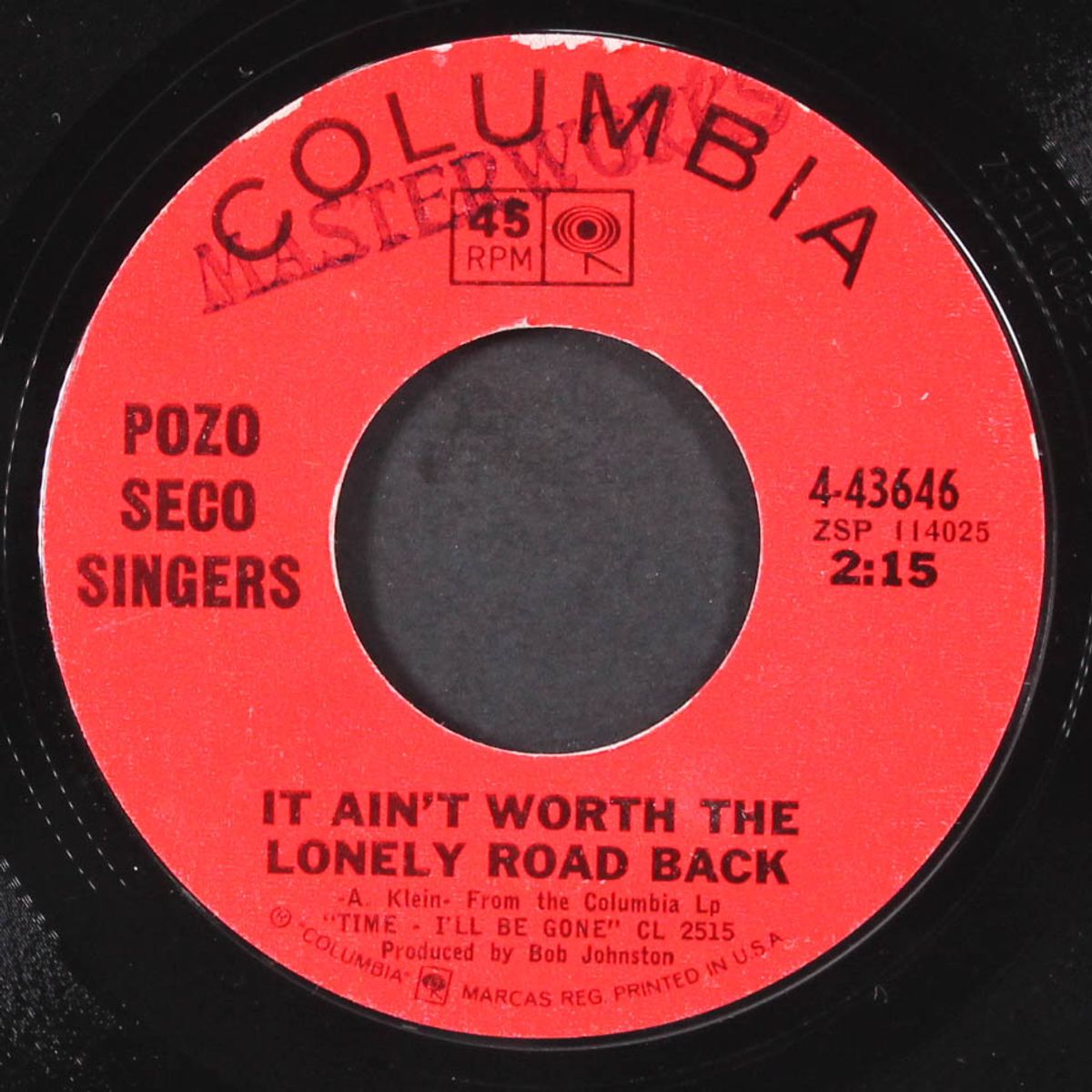 i'll be gone / it ain't worth the lonely road back by POZO-SECO SINGERS
