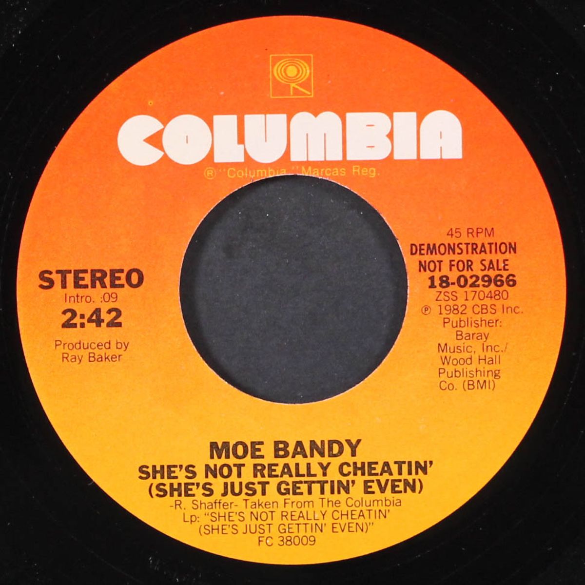 she's not really cheatin' (she's just gettin' even / same) by MOE BANDY