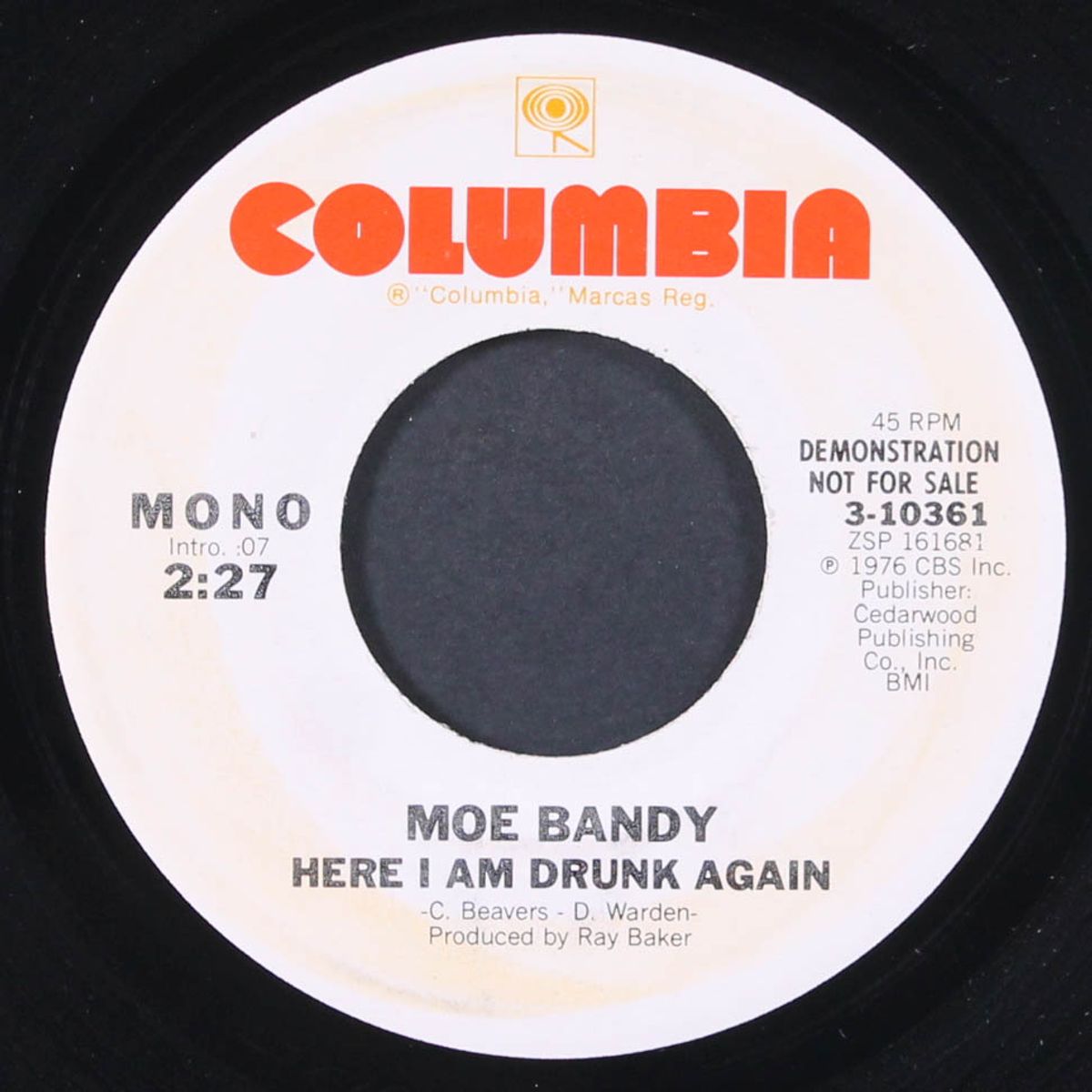 here i am drunk again / mono by MOE BANDY