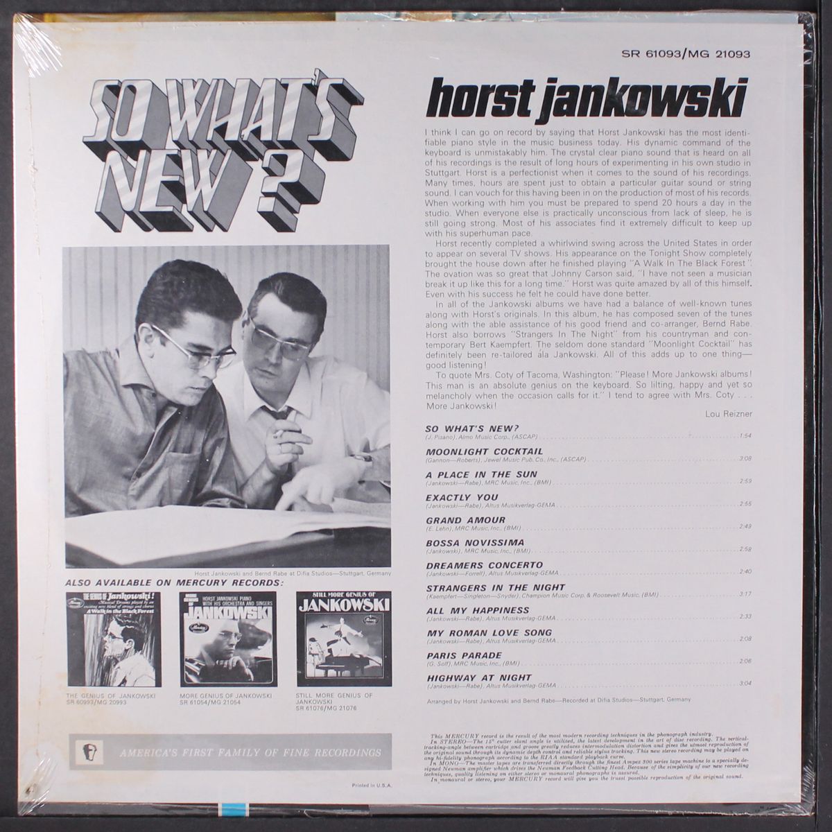 so what's new? by HORST JANKOWSKI