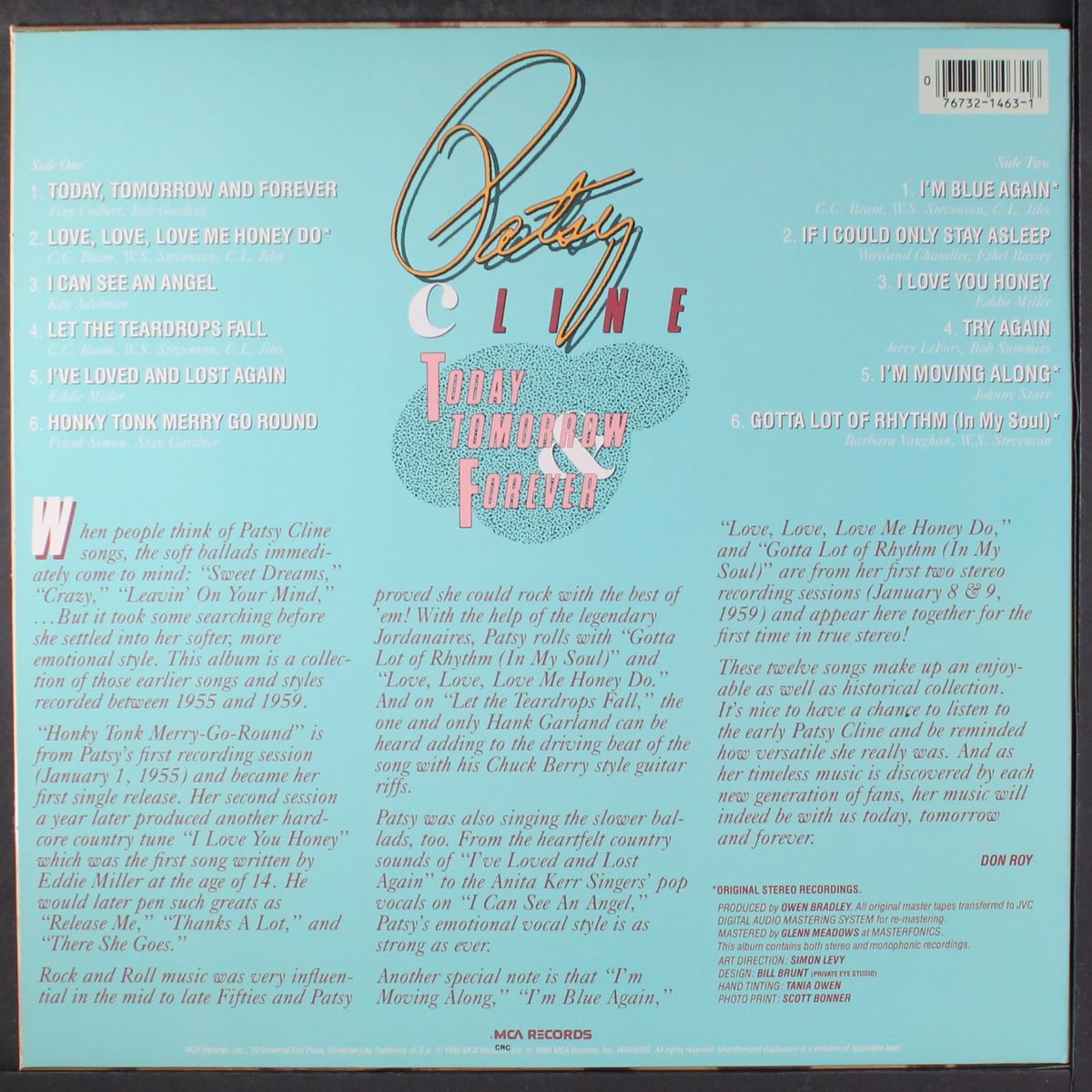 today, tomorrow, & forever by PATSY CLINE