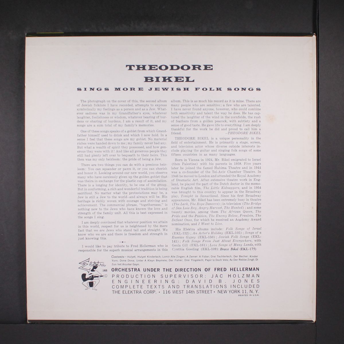 sings more jewish folk songs by THEODORE BIKEL
