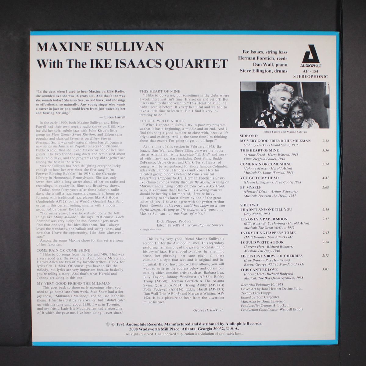 maxine sullivan with the ike isaacs quartet by MAXINE SULLIVAN