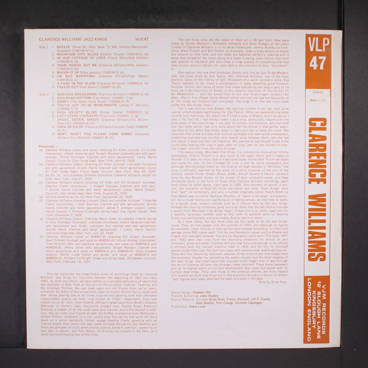 1929 to 1931 by CLARENCE WILLIAMS