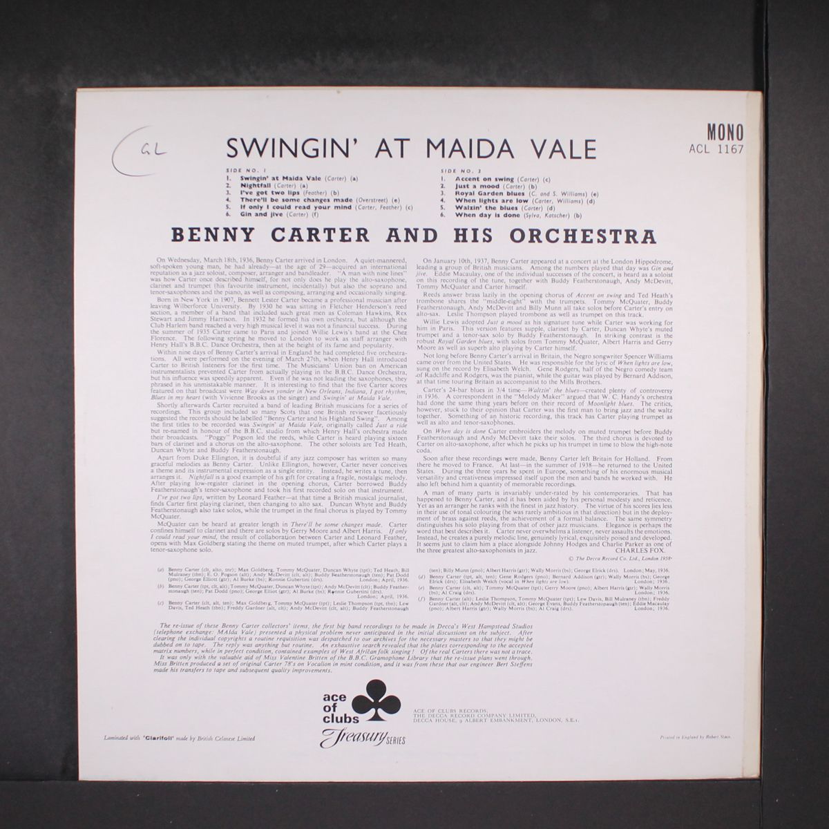swingin' at maida vale by BENNY CARTER