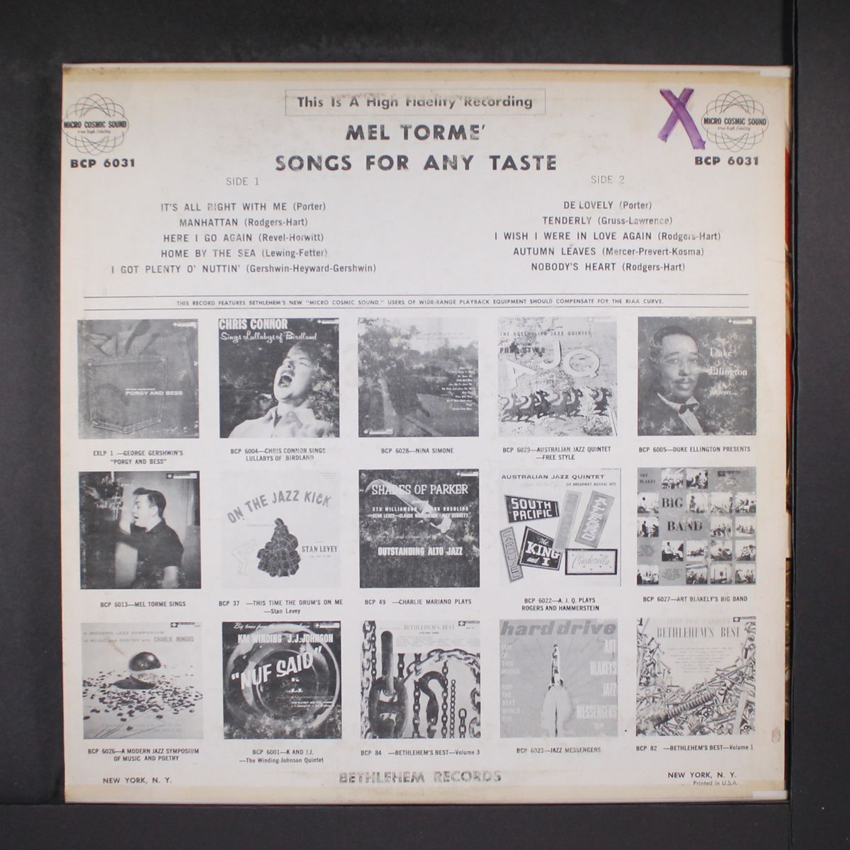 songs for any taste by MEL TORME