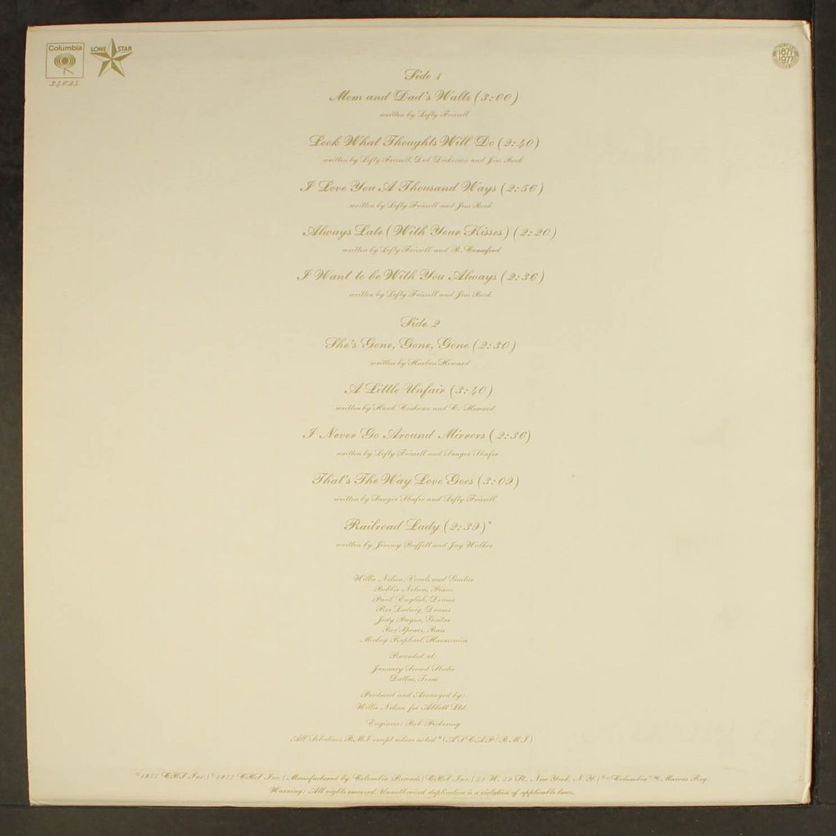 to lefty from willie by WILLIE NELSON