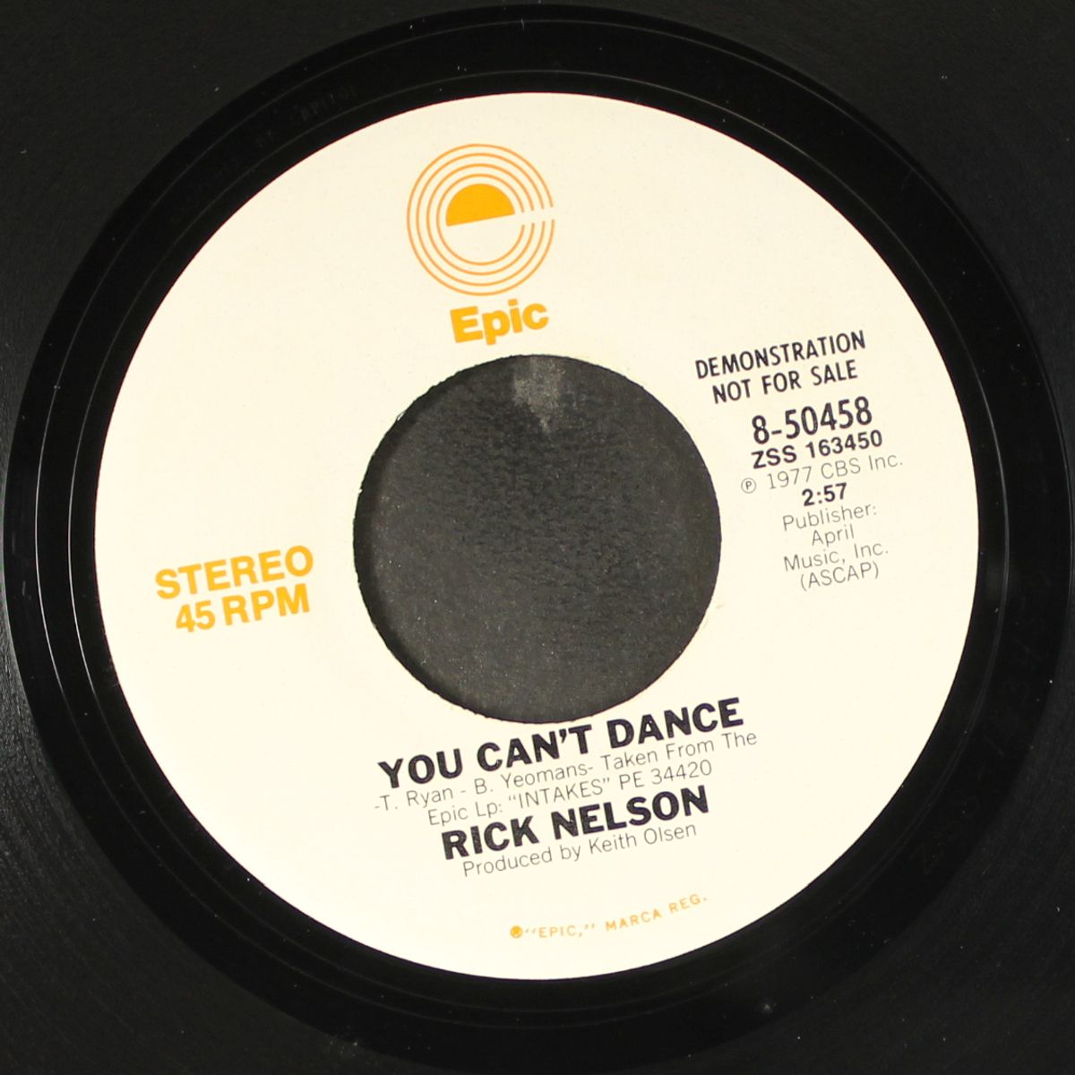 you can't dance by RICK NELSON