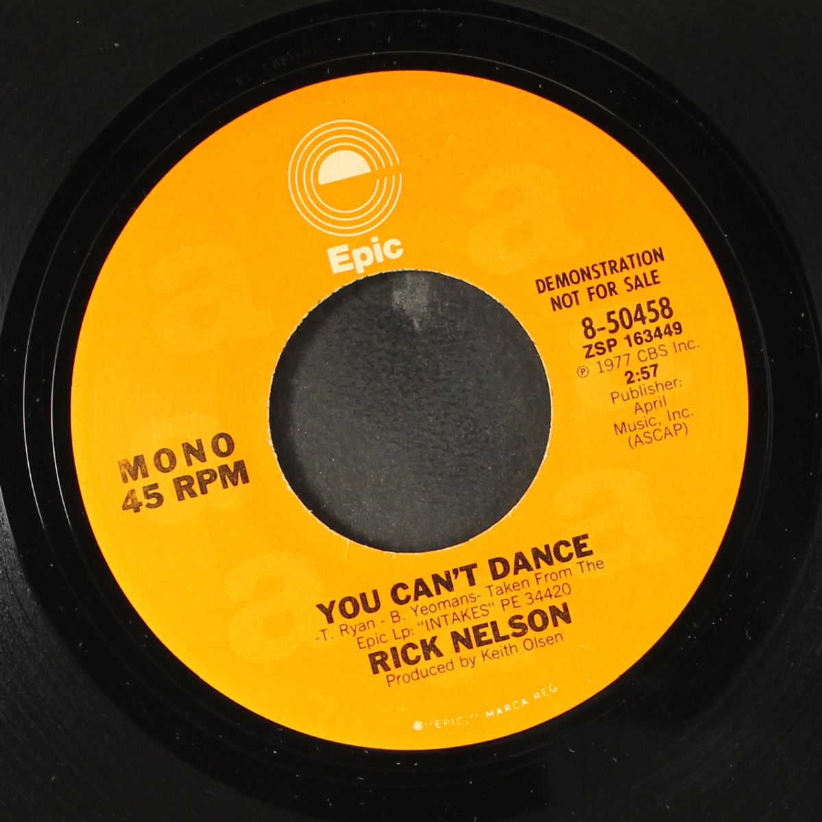 you can't dance by RICK NELSON