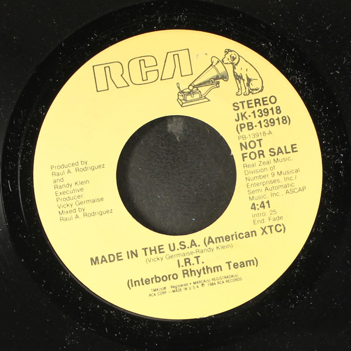 made in the u.s.a. / same by I.R.T.