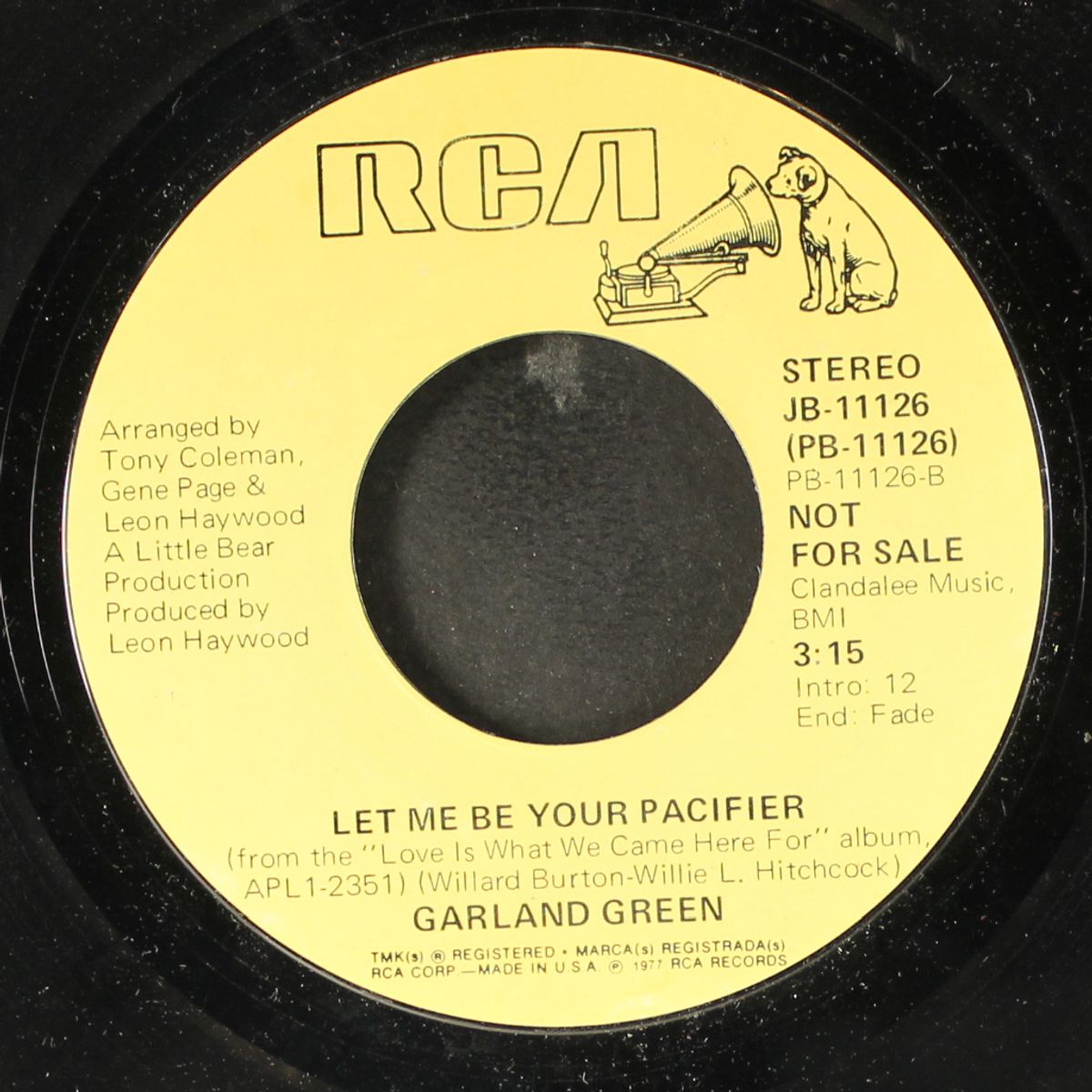 let me be your pacifier / let's celebrate by GARLAND GREEN