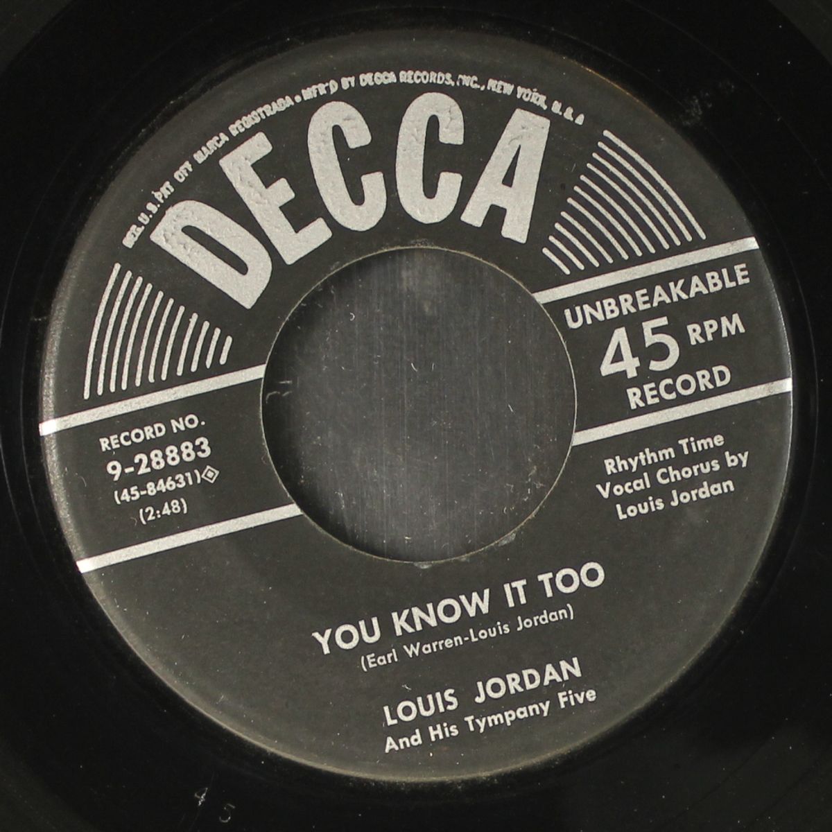 you know it too / i want you to be my baby by LOUIS JORDAN