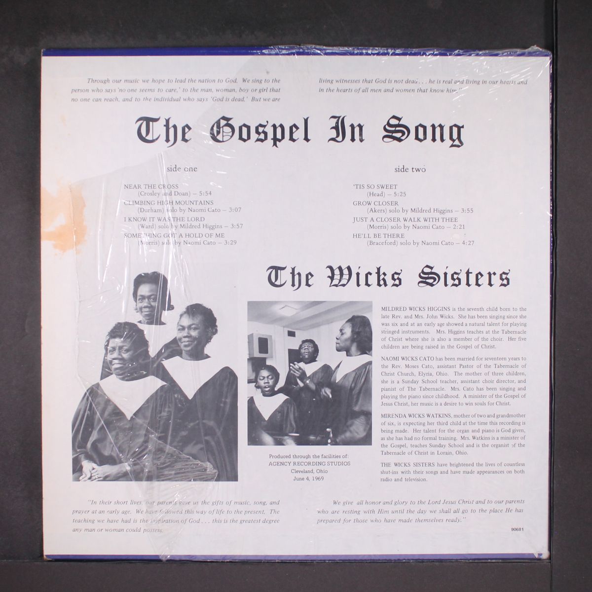 the gospel in song by WICKS SISTERS