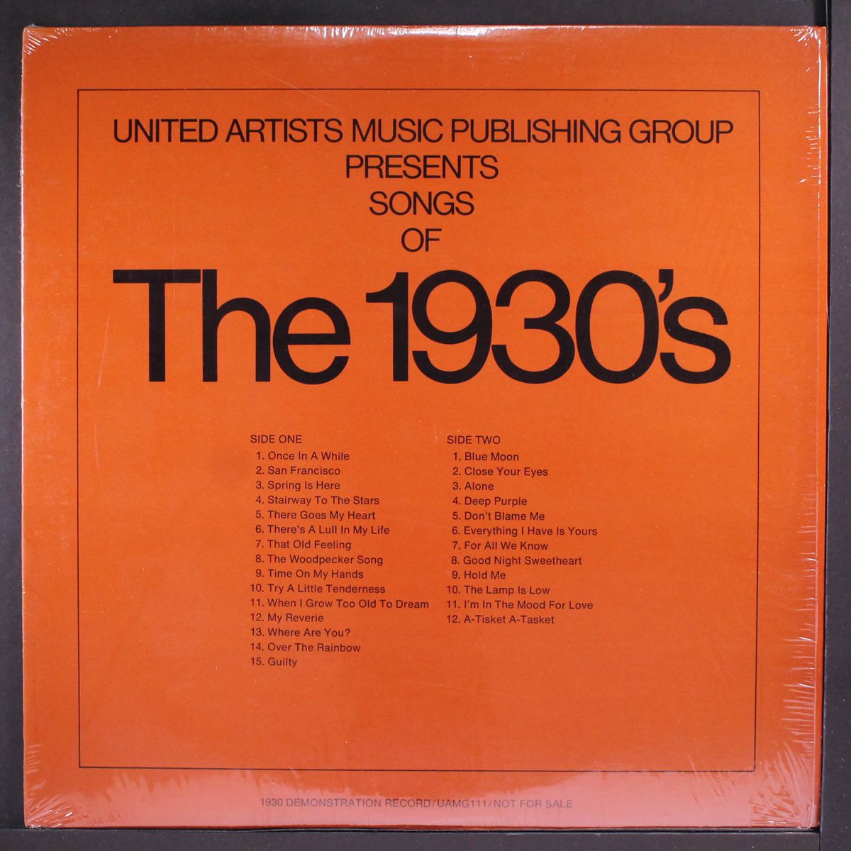 songs of the 1930's by VARIOUS