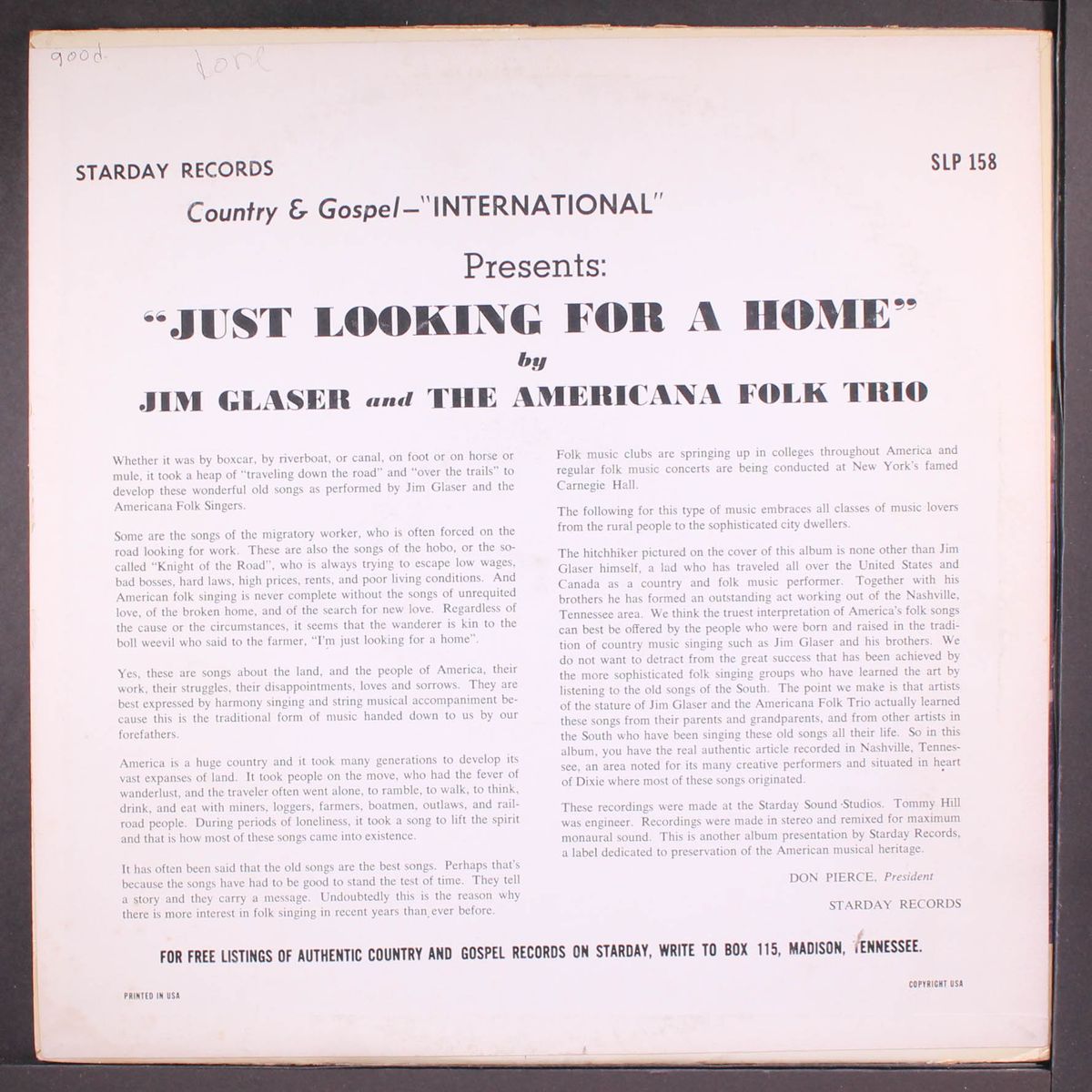 just looking for a home by JIM GLASER