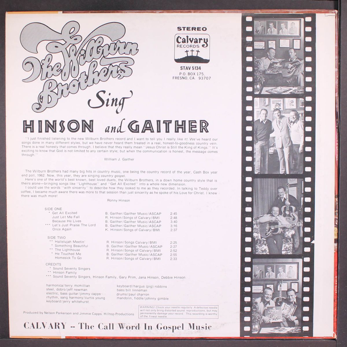 sing hinson & gaither by WILBURN BROTHERS