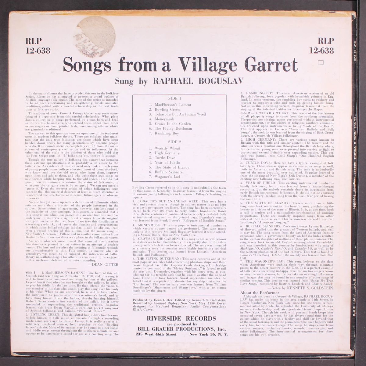 songs from a village garret by RAPHAEL BOGUSLAV