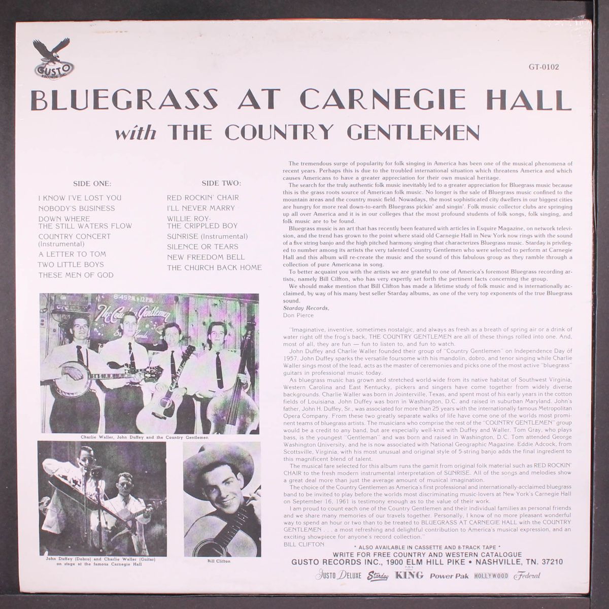 bluegrass at carnegie hall by COUNTRY GENTLEMEN