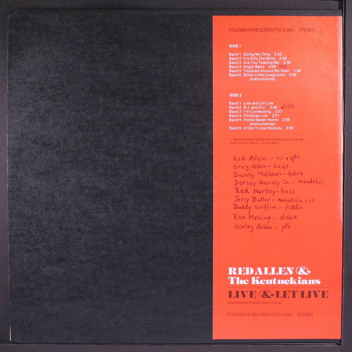 live & let live by RED ALLEN & KENTUCKIANS