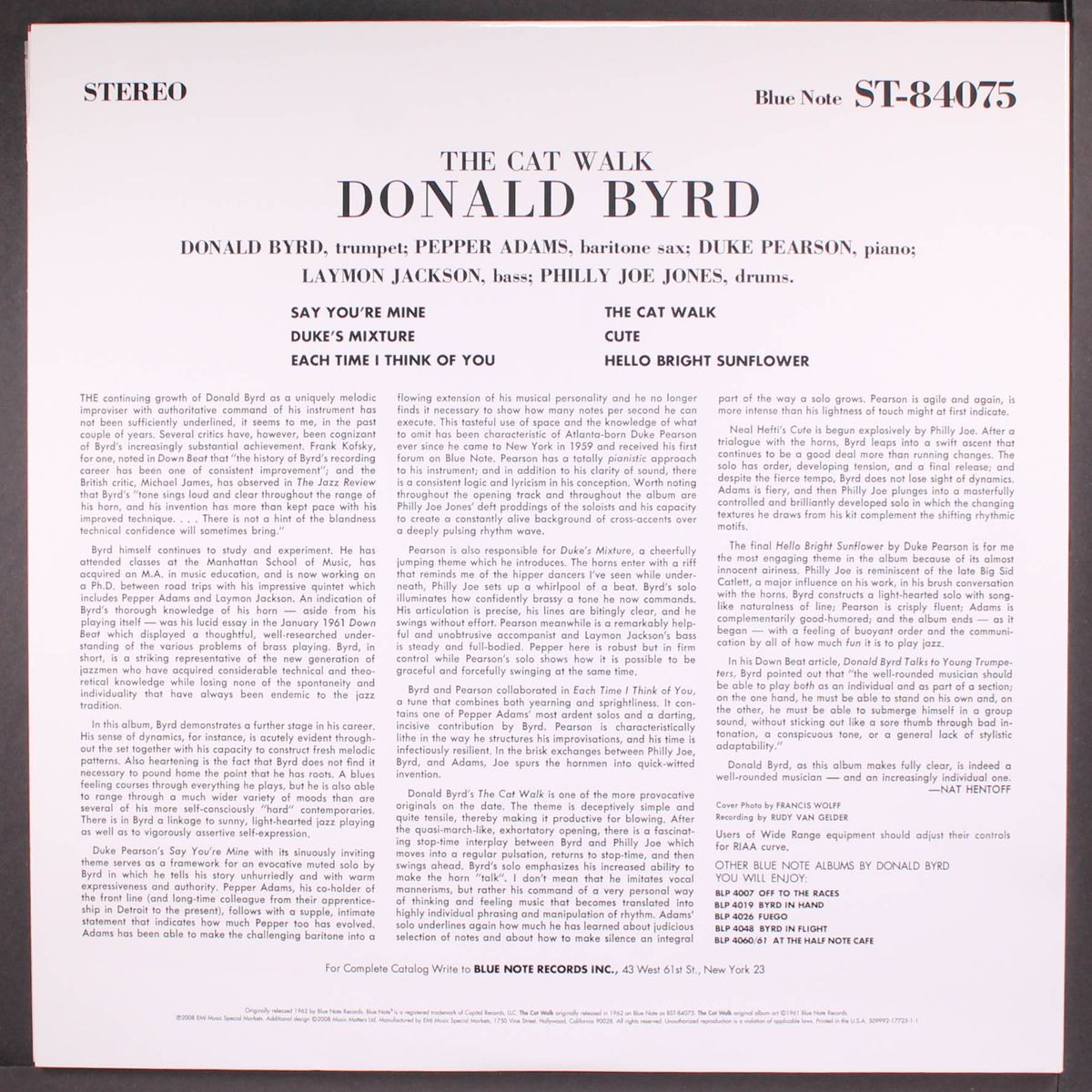 the cat walk by DONALD BYRD