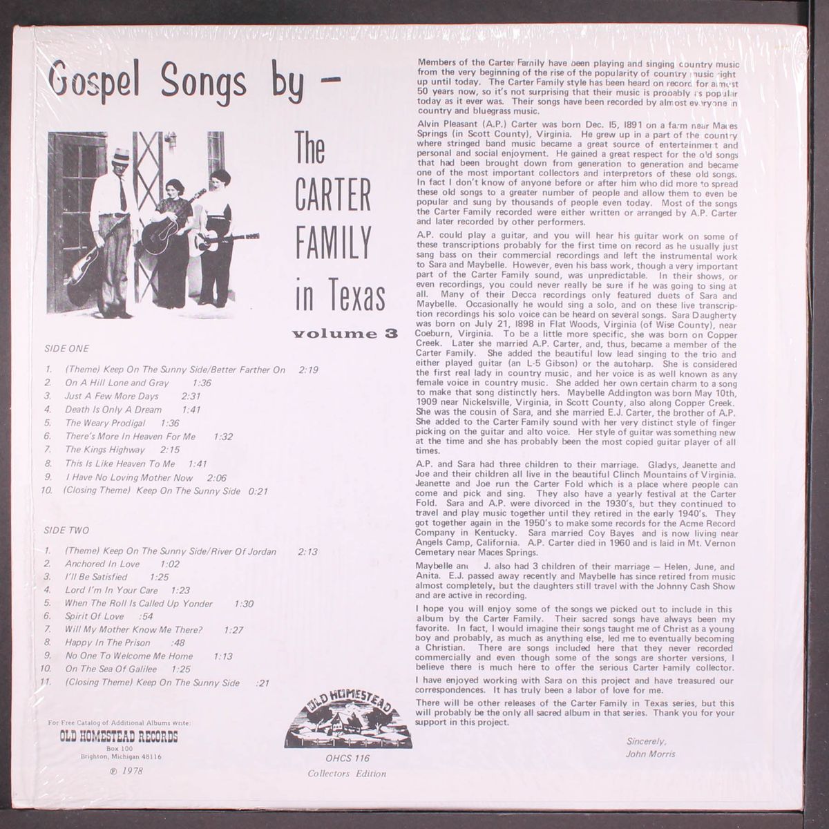 in texas, vol. 3; gospel songs by CARTER FAMILY