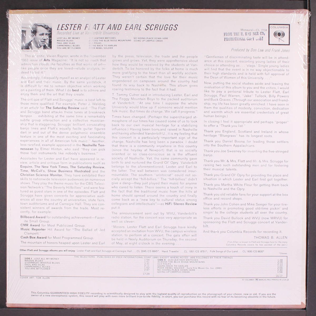recorded live at vanderbilt university by FLATT & SCRUGGS