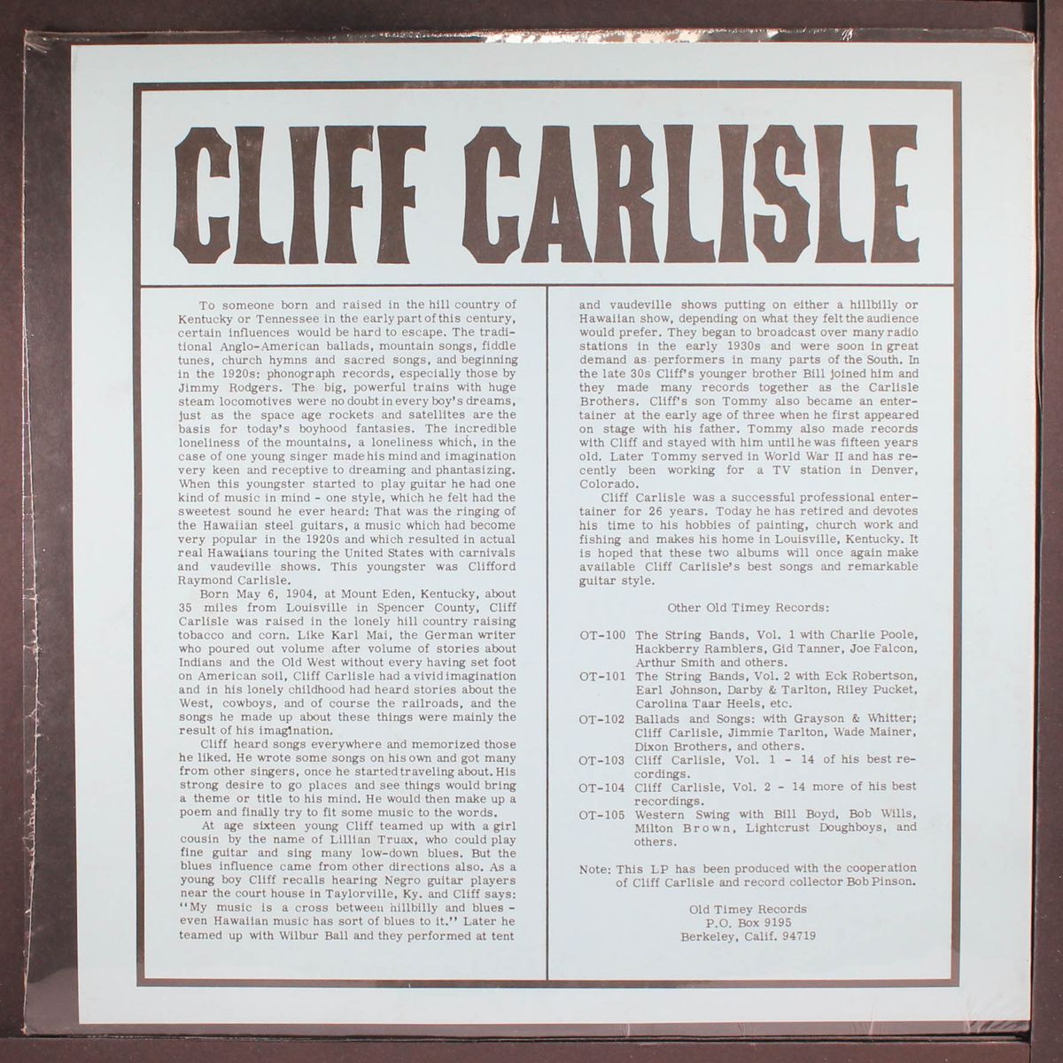 volume 2 by CLIFF CARLISLE