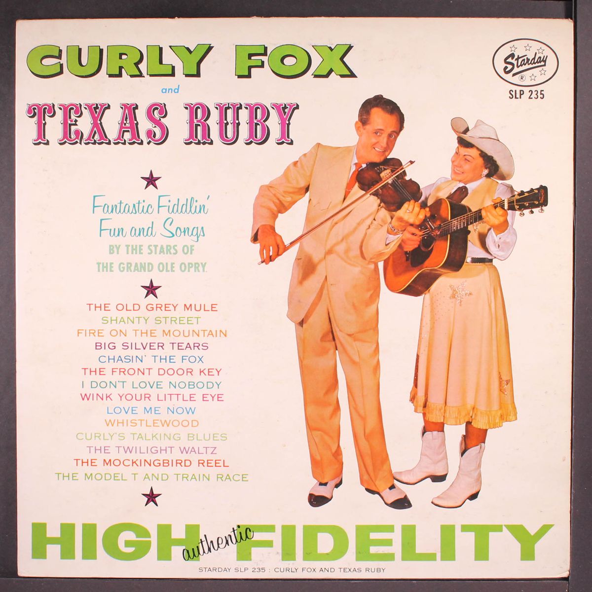 fantastic fiddlin' fun and songs by CURLY FOX & TEXAS RUBY