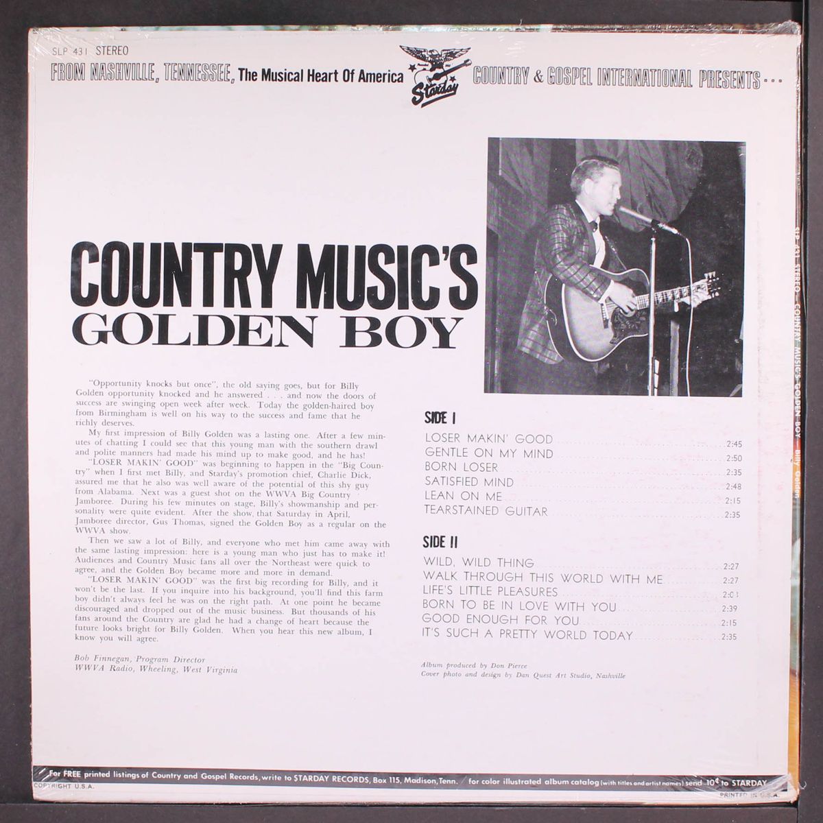 country music's golden boy by BILLY GOLDEN
