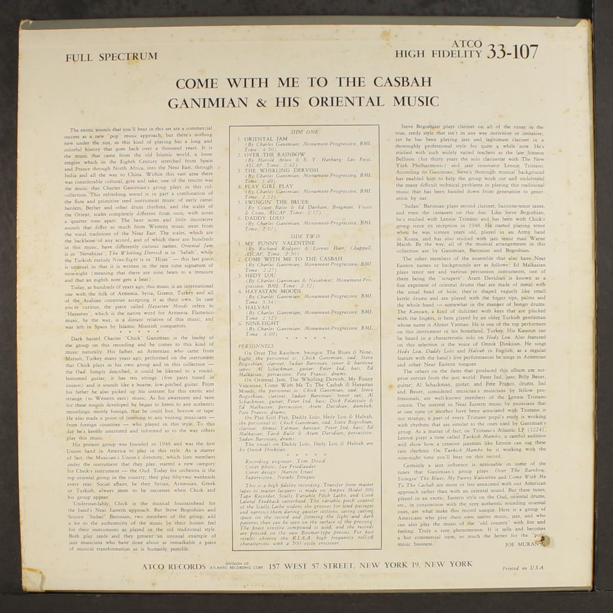 come with me to the casbah by GANIMIAN & HIS ORIENTAL MUSIC