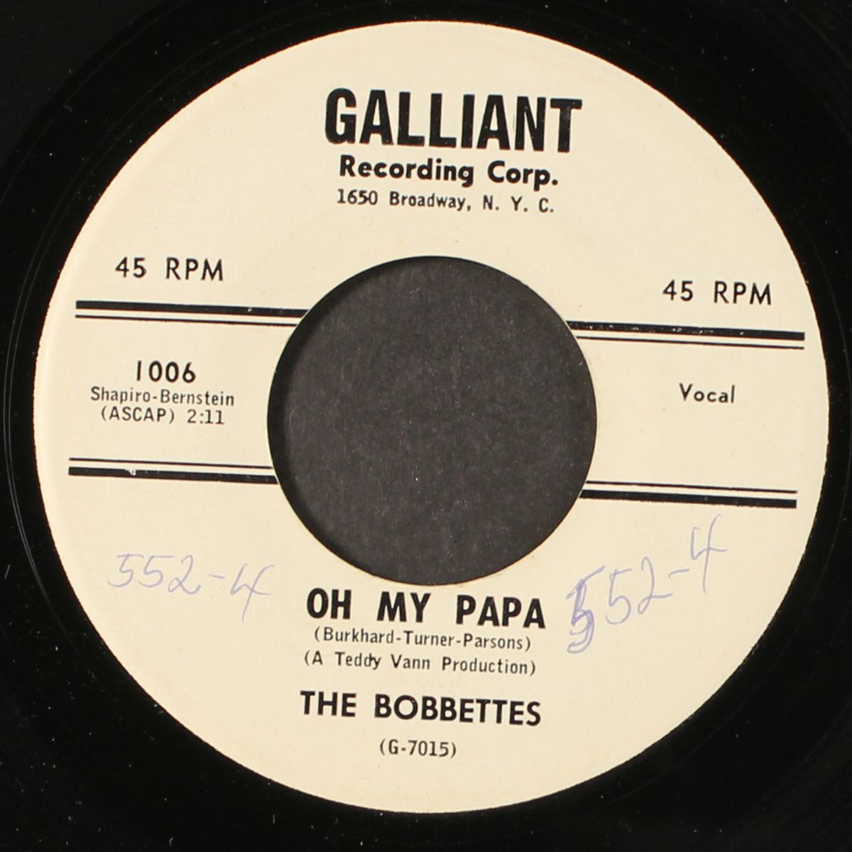 i cried / oh my papa by BOBBETTES