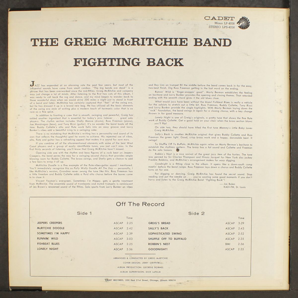 fighting back by GREG MCRITCHIE