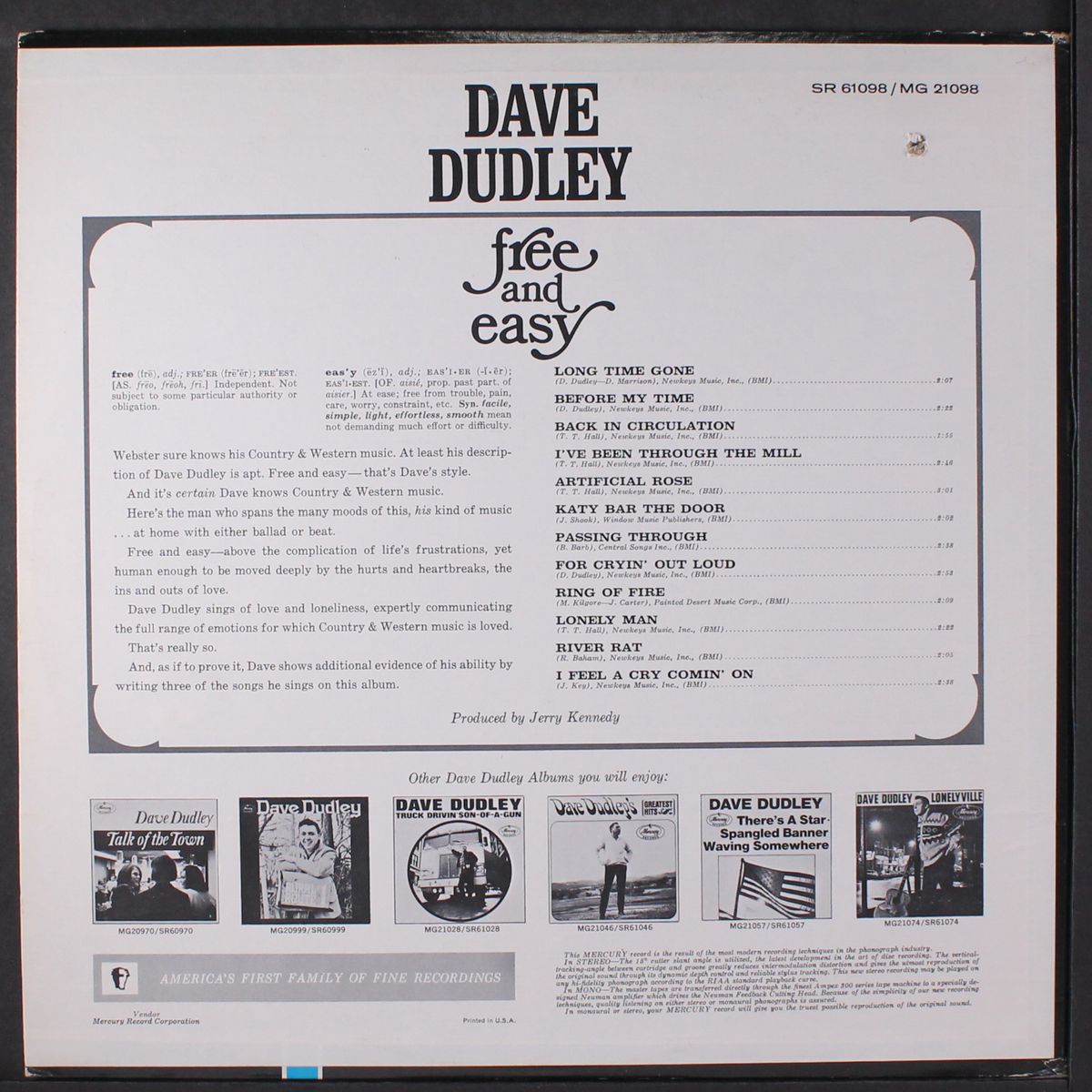 free and easy by DAVE DUDLEY