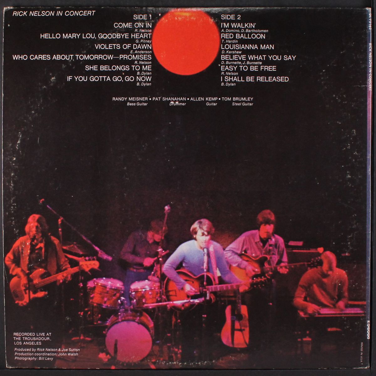 in concert by RICK NELSON