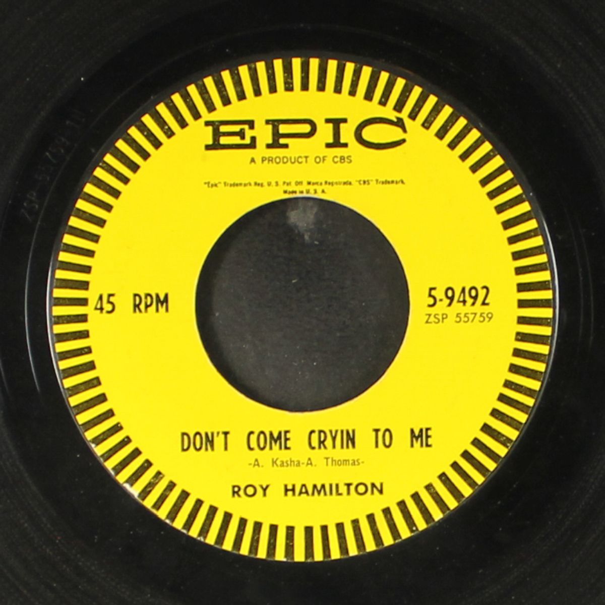 don't come cryin' to me / if only i had known by ROY HAMILTON