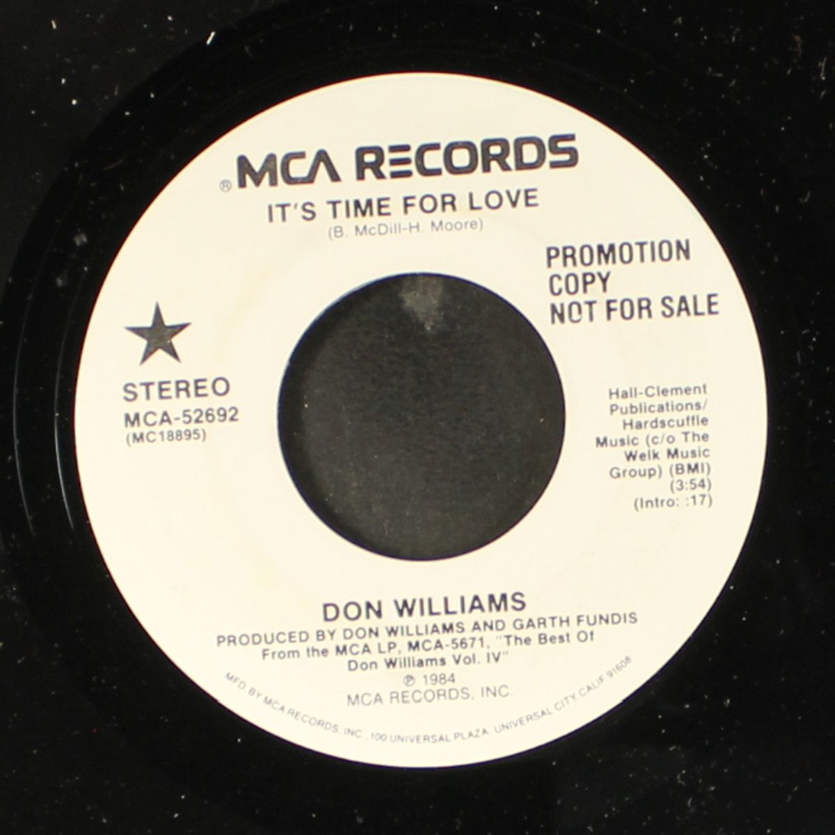 it's time for love / same by DON WILLIAMS