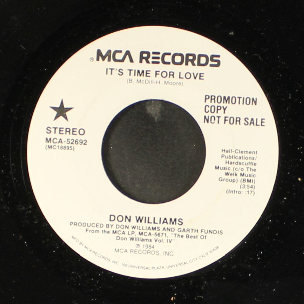 it's time for love / same by DON WILLIAMS