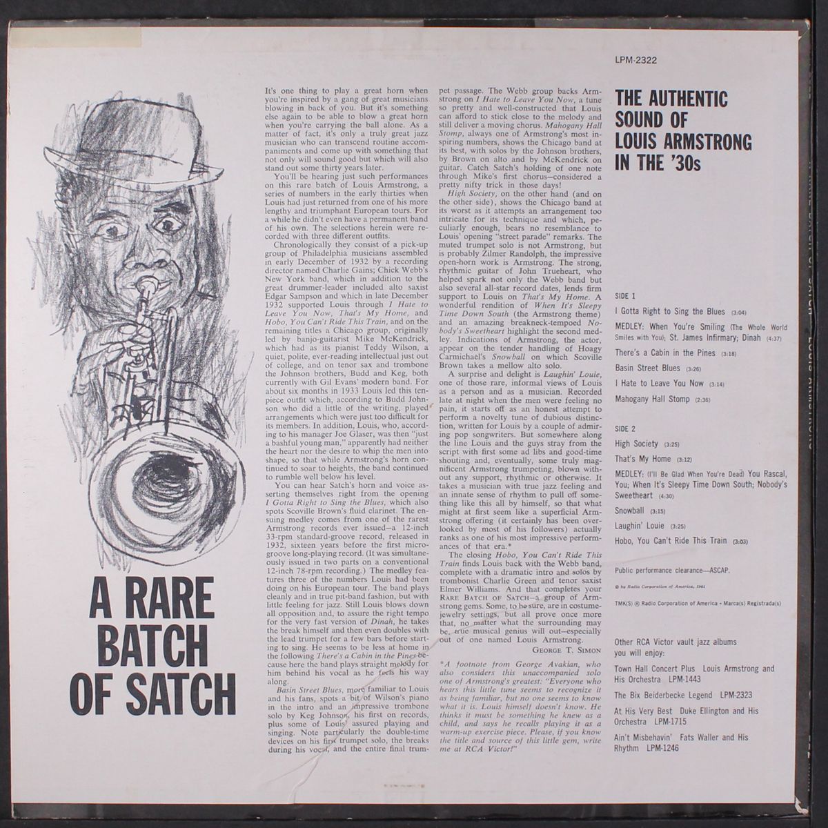 a rare batch of satch by LOUIS ARMSTRONG
