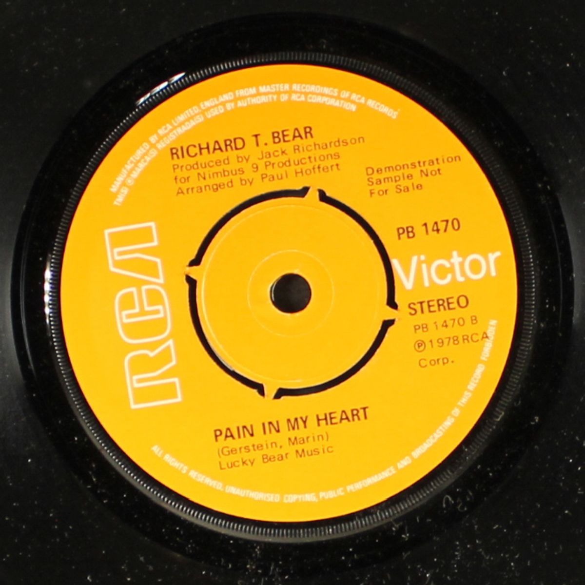 sunshine hotel / pain in my heart by RICHARD T. BEAR