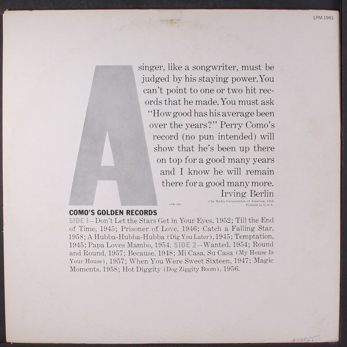 como's golden records by PERRY COMO