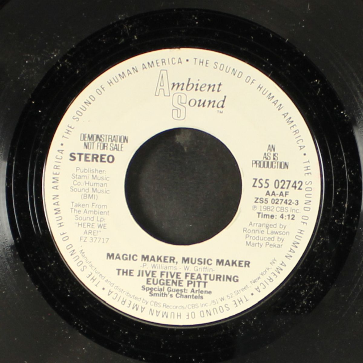 magic maker, music maker by JIVE FIVE FEATURING EUGENE PITT