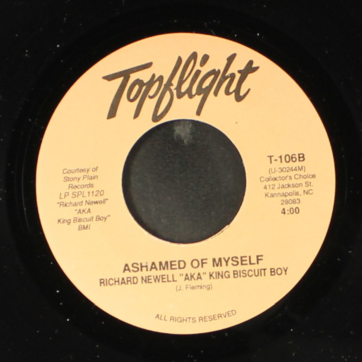 ashamed of myself / blue light boogie by RICHARD NEWELL AKA KING BISCUIT BOY