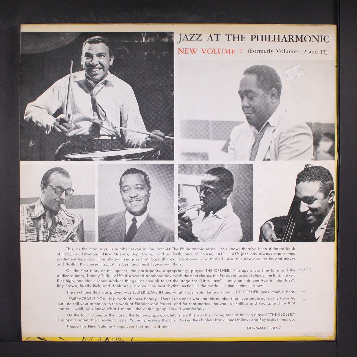 norman granz' jazz at the philharmonic, new volume 7 by VARIOUS