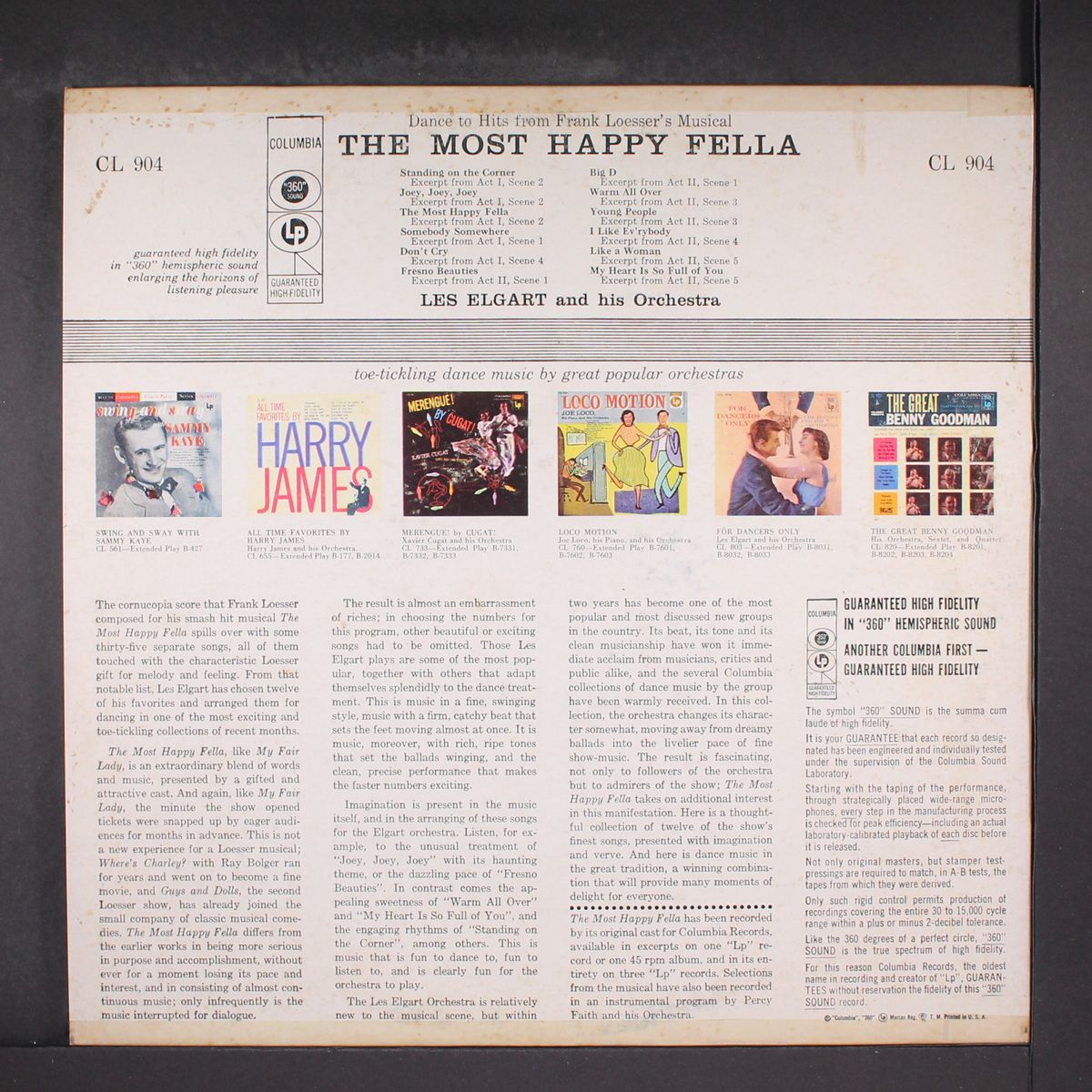 the most happy fella by LES ELGART
