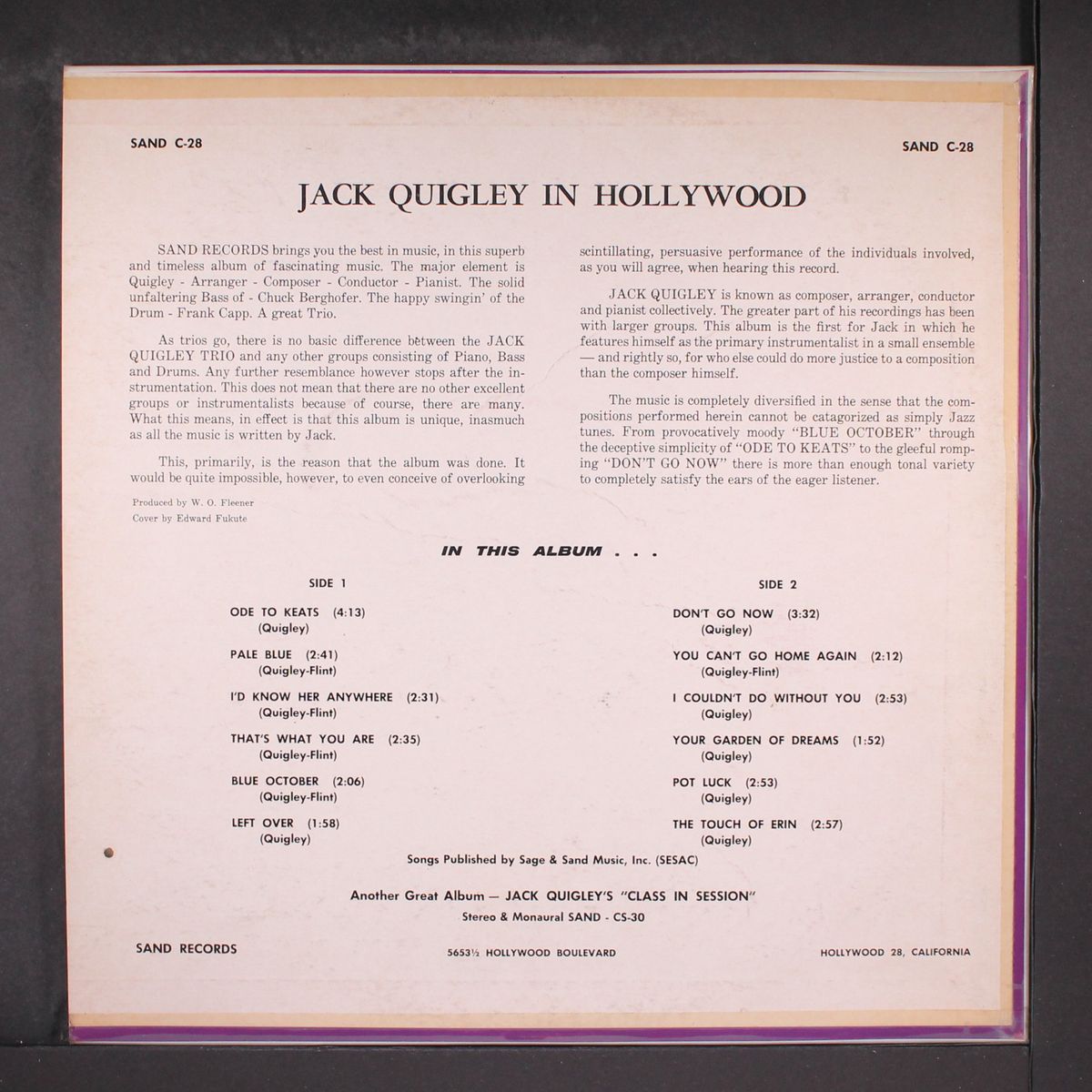 in hollywood by JACK QUIGLEY
