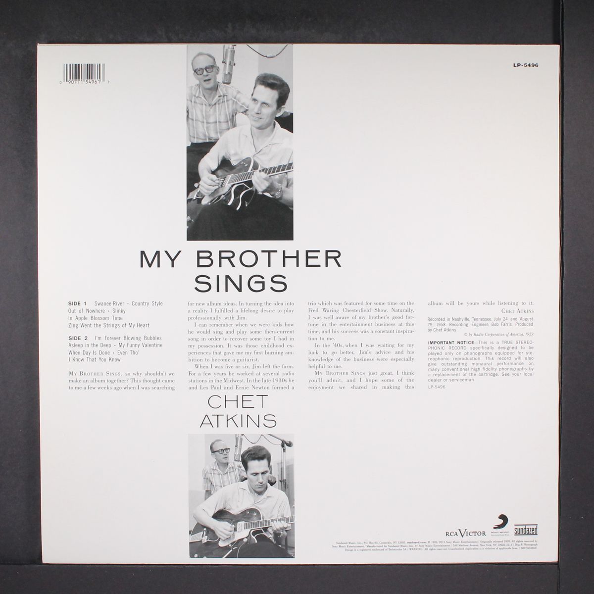 my brother sings by CHET ATKINS