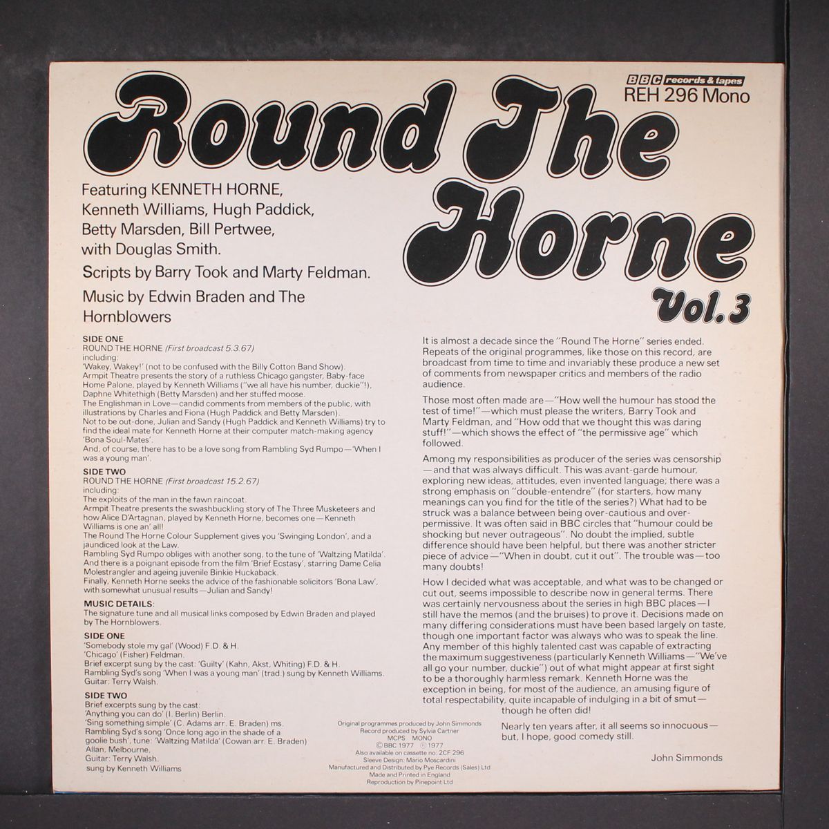 round the horne a complete programme first broadcast, vol. 3 by KENNETH HORNE