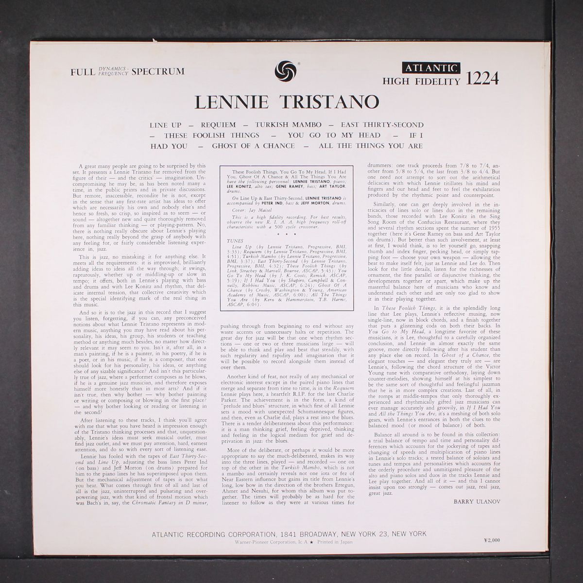lennie tristano by LENNIE TRISTANO